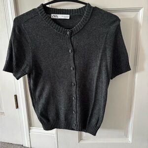 Zara Women's Dark Gray Button-Up Cardigan